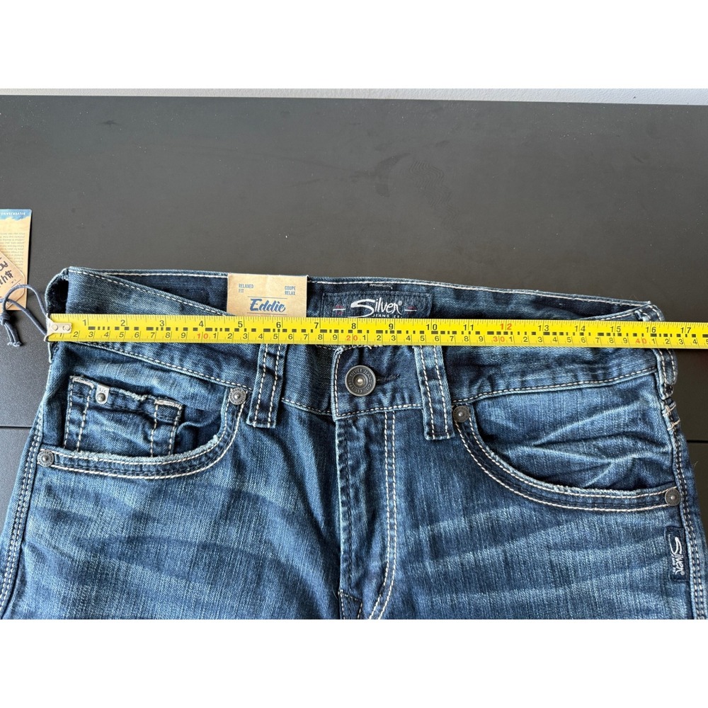 Silver Jeans Co Eddie Relaxed Tapered Leg Jeans Mens 31x32 Dark Wash New NWT - Picture 9 of 16